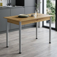 Стіл кухонний Ferrum-decor Беніта 75x120x80 Сірий ДСП Дуб Артизан 16мм (FRD-105701)