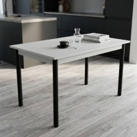 Стіл кухонний Ferrum-decor Беніта 75x120x70 Чорний ДСП Біле 16мм (FRD-106281)