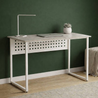 Стіл письмовий Майк Ferrum-decor 75x140x70 Білий метал ДСП Бетон 32 мм (FRD-106541)