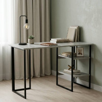 Стіл письмовий Кевін Ferrum-decor 75x100x70 Чорний метал ДСП Бетон 16 мм (FRD-106561)