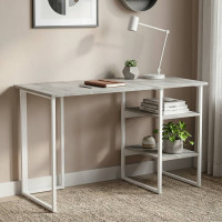 Стіл письмовий Кевін Ferrum-decor 75x120x70 Білий метал ДСП Бетон 32 мм (FRD-106571)