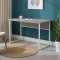 Стіл письмовий Коді Ferrum-decor 75x100x70 Білий метал ДСП Бетон 32 мм (FRD-106601)