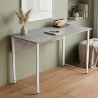 Стол письменный Курт Ferrum-decor 75x140x60 Белый металл ДСП Бетон 32 мм (FRD-106631)