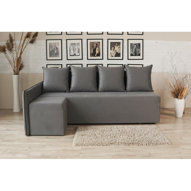 Кутовий диван ортопедичний iSmart MORRO Maxi єврокнижка 205x149 см (матрац Pocket spring) сірий Laura 33 (ISM-051357)