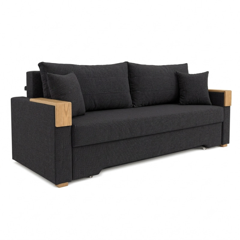 Ортопедичний розкладний диван Мекко Reston 2250×960 Lux III категорія Austin 21 Black (MEK-161178)