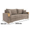 Ортопедичний розкладний диван Мекко Reston 2250×960 Lux III категорія Austin 21 Black (MEK-161178)
