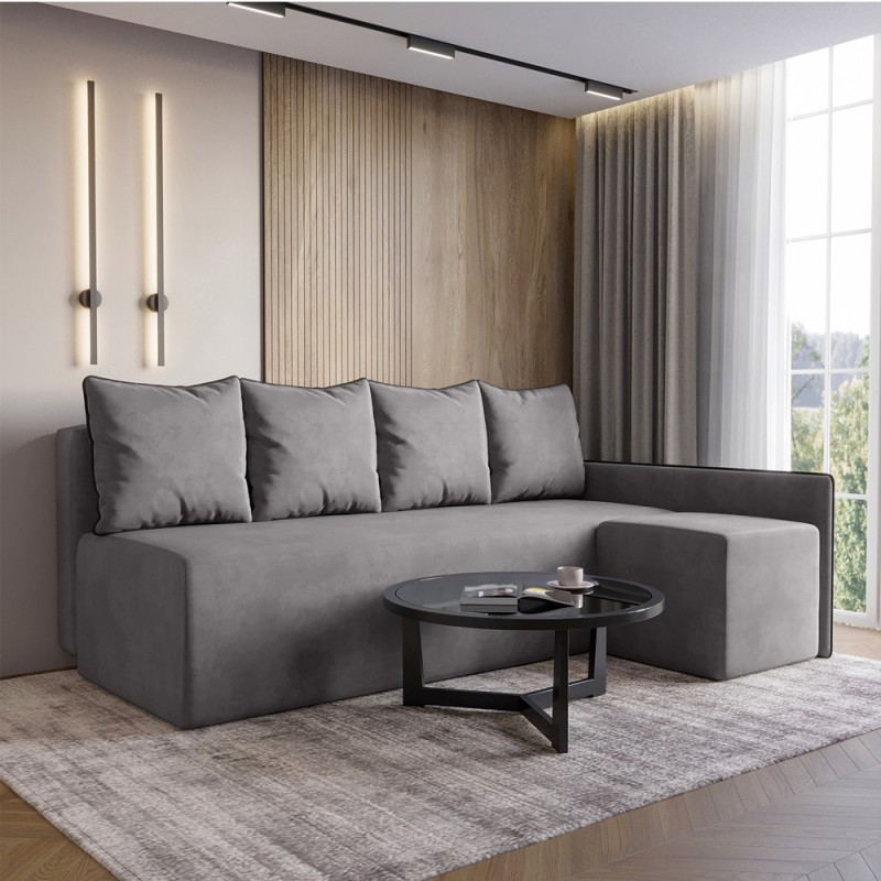 Кутовий диван ортопедичний iSmart MORRO Maxi єврокнижка 205x149 см (матрац Pocket spring) сірий Laura 33 (ISM-051357)