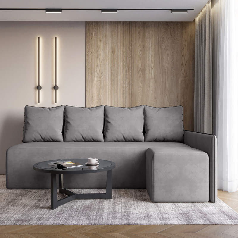 Кутовий диван ортопедичний iSmart MORRO Maxi єврокнижка 205x149 см (матрац Pocket spring) сірий Laura 33 (ISM-051357)