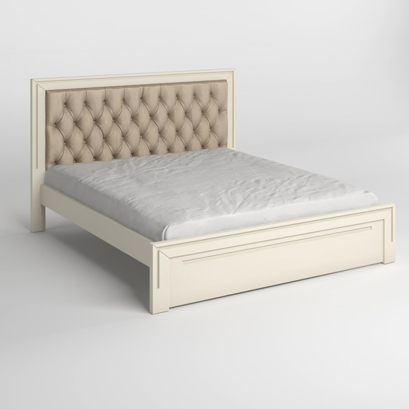 Двоспальне дерев'яне ліжко Mebigrand Торонто Люкс Т3 (підйомний механізм) Айворі (S0505Y30R)/Аляска 23 (бежевий) 180х190 см (MBG-18829)