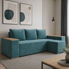 Кутовий ортопедичний диван Мекко Cube Comfort 2650x1600 Lux IІ категорія Allure Premium Aqua (MEK-161758)