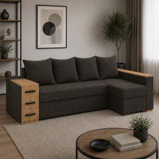Кутовий ортопедичний диван Мекко Cube Shuttle 2600x1430 Light Акційна тканина Bagama 35 (MEK-161127)