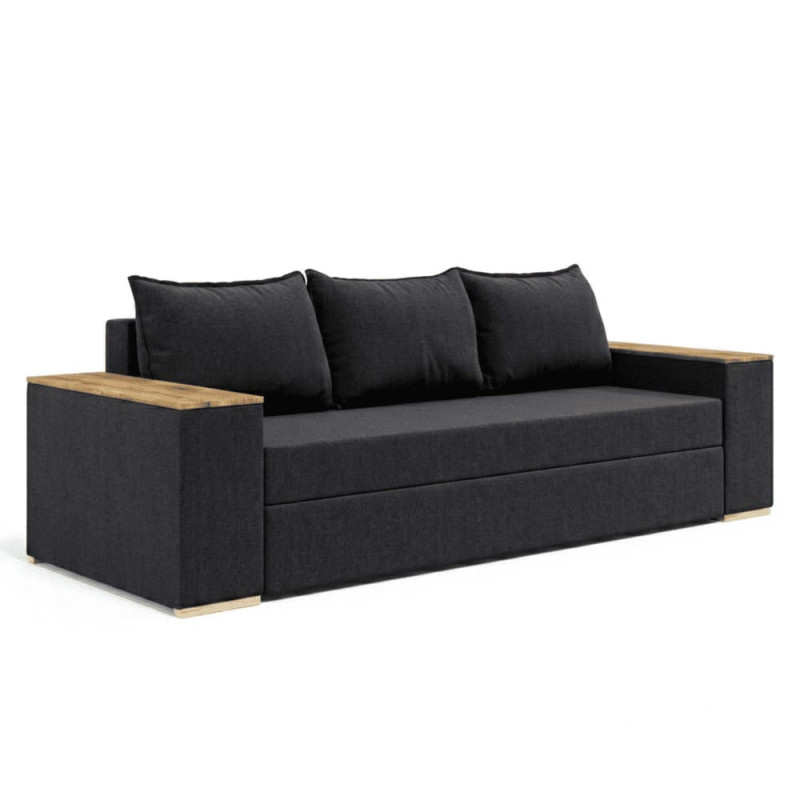 Ортопедичний диван Мекко Elite Comfort 2500×960 Bonel Standart Hard Plus III категорія Austin 21 Black (MEK-161047)