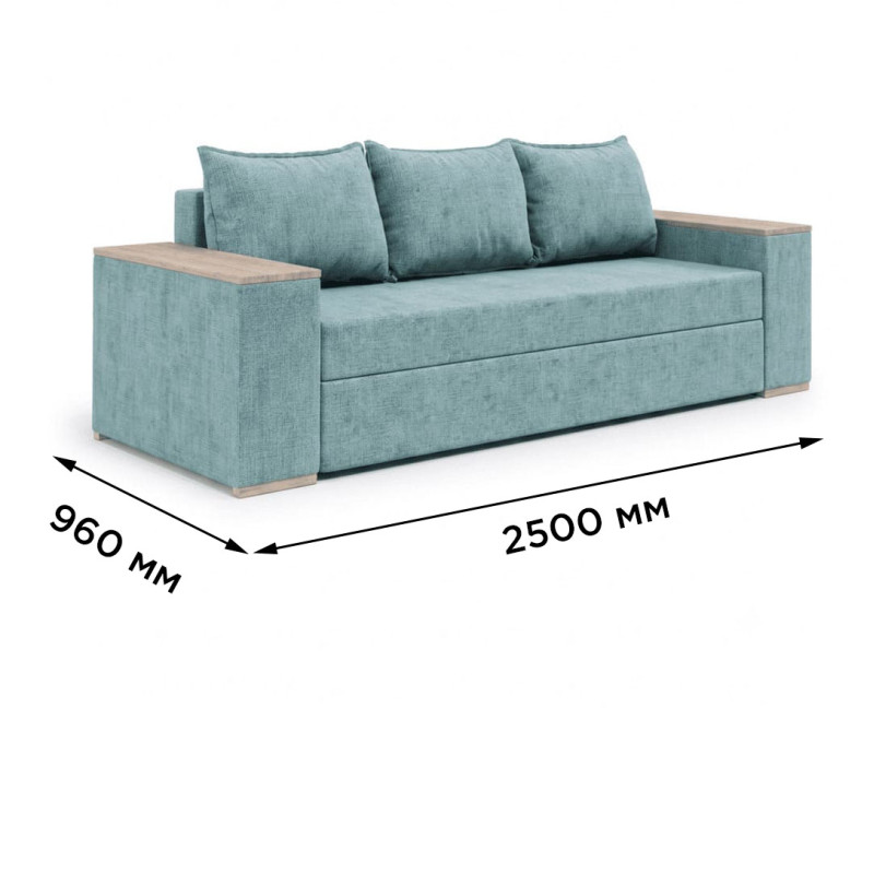 Ортопедичний диван Мекко Elite Comfort 2500×960 Bonel Standart Hard Plus III категорія Austin 21 Black (MEK-161047)