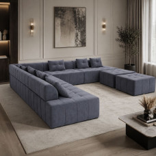 Кутовий диван Мекко Paradise 3500*3500 Perfect II категорія Allure Premium Cool Grey (MEK-161508)