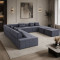Кутовий диван Мекко Paradise 3500*3500 Perfect II категорія Allure Premium Cool Grey (MEK-161508)