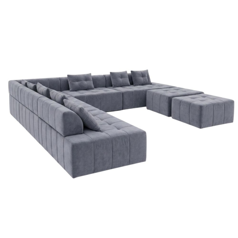 Кутовий диван Мекко Paradise 3500*3500 Perfect II категорія Allure Premium Cool Grey (MEK-161508)
