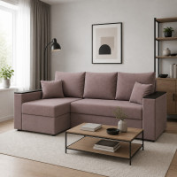 Кутовий ортопедичний диван Мекко Senator 2500x1500 Lux II категорія Allure Premium Rose (MEK-161738)