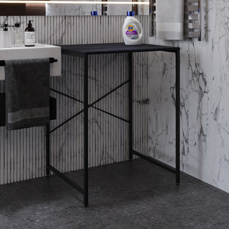 Стелаж-полиця Бафрум 401 Ferrum-decor для пральної машини 90x70,5x60,5 Чорний метал ДСП Каштан Арвадонна 16 мм (FRD-107575)