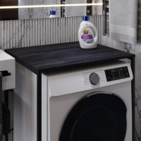 Стеллаж полка Бафрум 401 Ferrum-decor для стиральной машины 90x70,5x60,5 Черный металл ДСП Каштан Арвадонна 16 мм (FRD-107575)