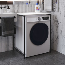 Стелаж-полиця Бафрум 401 Ferrum-decor для пральної машини 90x70,5x60,5 Чорний метал ДСП Білий 16 мм (FRD-107355)