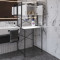 Стелаж-полиця Бафрум 404 Ferrum-decor для пральної машини 178x70,5x60,5 Чорний метал ДСП Білий 16 мм (FRD-107385)