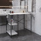 Стелаж-полиця Бафрум 405 Ferrum-decor для пральної машини 90x101x60,5 Чорний метал ДСП Білий 16 мм (FRD-107395)