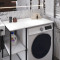Стелаж-полиця Бафрум 405 Ferrum-decor для пральної машини 90x101x60,5 Чорний метал ДСП Білий 16 мм (FRD-107395)