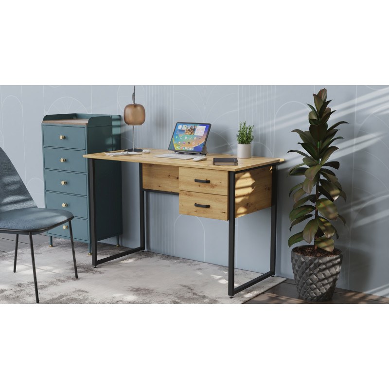 Комп'ютерний стіл Ferrum-decor Дакота 76x120x70 чорний ДСП Дуб Артизан 32 мм (FRD-107285)