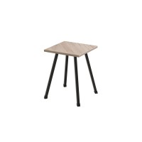 Табурет Ferrum-decor 430x320x320 Чорний метал ДСП Дуб Сан-Марино 16 мм (FRD-106915)