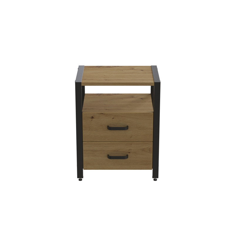 Тумба універсальна Ferrum-decor Вів'єн 2/2 50x41x40 чорний ДСП Дуб Артизан 16 мм (FRD-106865)