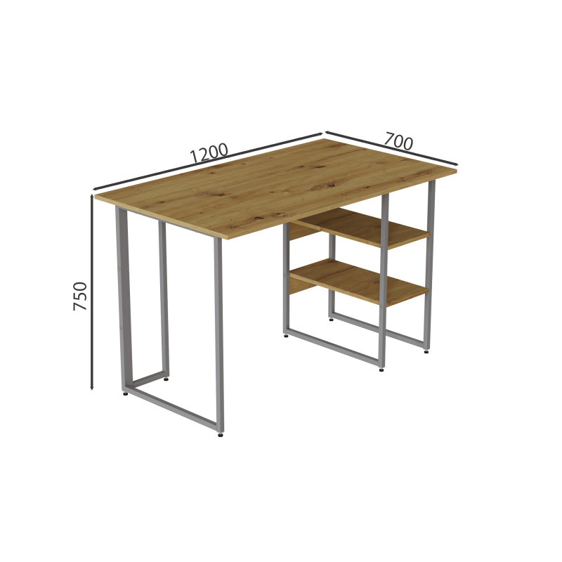Комп'ютерний стіл Ferrum-decor Кевін 75x120x70 сірий ДСП Дуб Артизан 32 мм (FRD-107225)