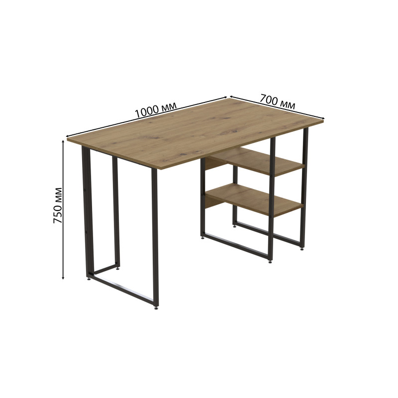 Комп'ютерний стіл Ferrum-decor Кевін 75x100x70 чорний ДСП Дуб Артизан 32 мм (FRD-107215)