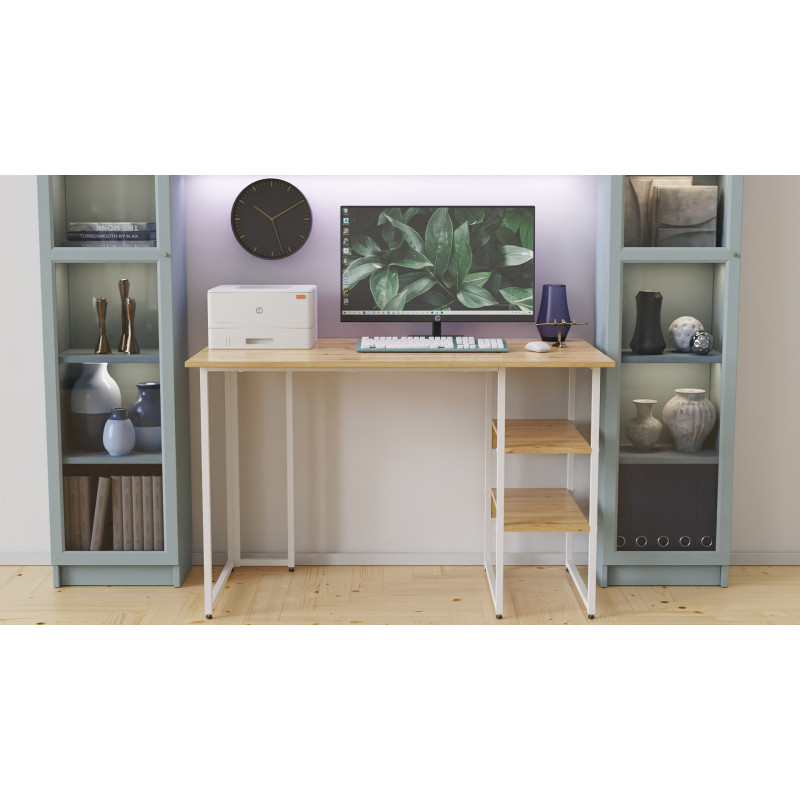 Комп'ютерний стіл Ferrum-decor Кевін 75x100x60 білий ДСП Дуб Артизан 16 мм (FRD-107205)