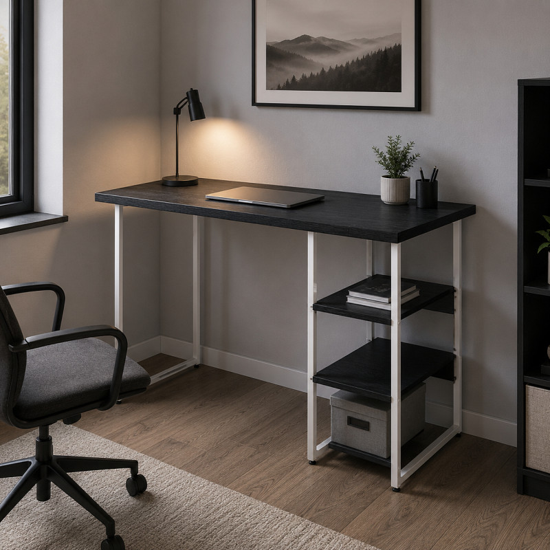 Стіл письмовий Кевин Ferrum-decor 75x100x60 Білий метал ДСП Каштан Арвадонна 32 мм (FRD-108085)