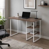Стол письменный Кевин Ferrum-decor 75x140x60 Белый металл ДСП Дуб Кремона Канолло 32 мм (FRD-108025)