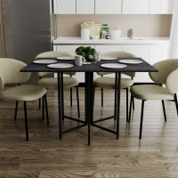 Розкладний стіл-трансформер книжка Моріс 3 Ferrum-decor 75x130x90 Чорний метал ДСП Каштан Арвадонна 16 мм (FRD-107505)