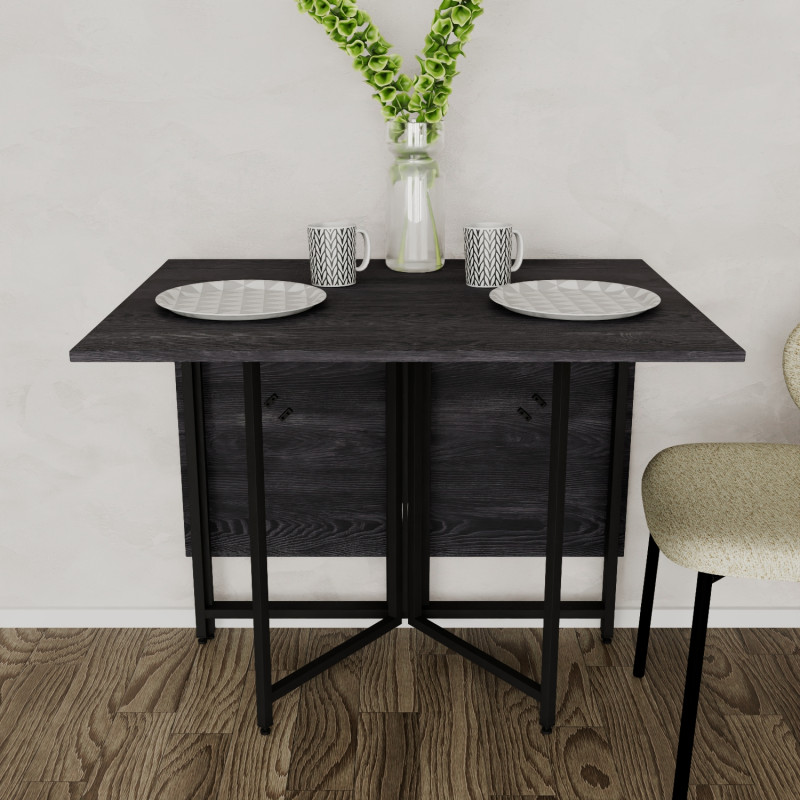 Розкладний стіл-трансформер книжка Моріс 3 Ferrum-decor 75x130x90 Чорний метал ДСП Каштан Арвадонна 16 мм (FRD-107505)