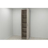 Шкаф Гардероб Уни секция 7 серии Конект Ferrum-decor 220x60x50см Серый металл ДСП Дуб Сан-Марино 16 мм (FRD-106905)