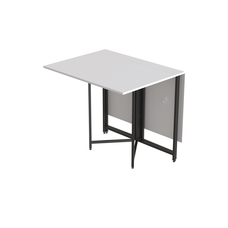 Розкладний стіл-трансформер книжка Моріс 3 Ferrum-decor 75x130x90 Чорний метал ДСП Білий 16 мм (FRD-107415)