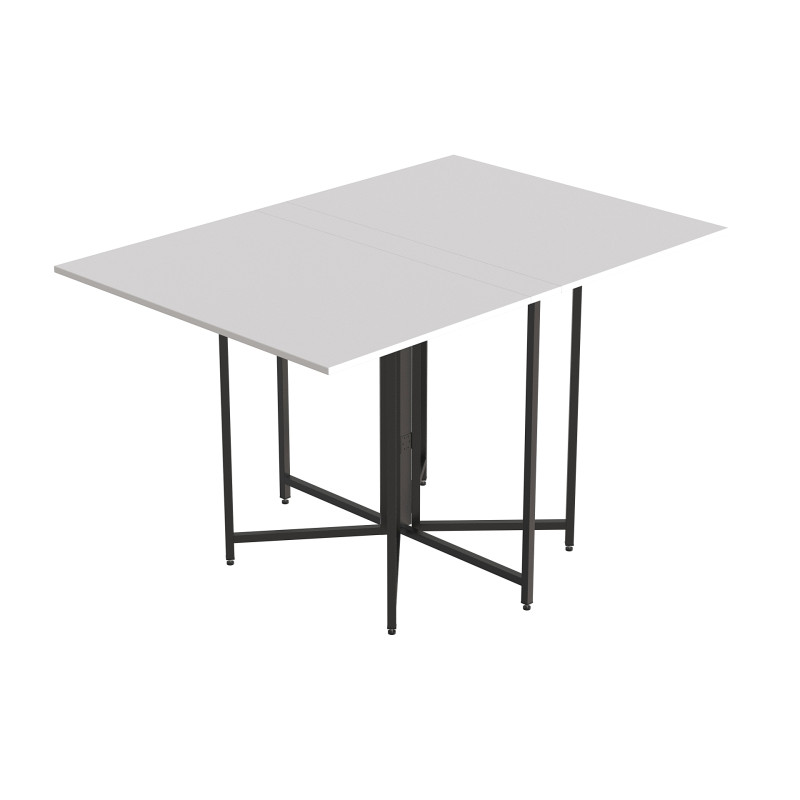 Розкладний стіл-трансформер книжка Моріс 3 Ferrum-decor 75x130x90 Чорний метал ДСП Білий 16 мм (FRD-107415)