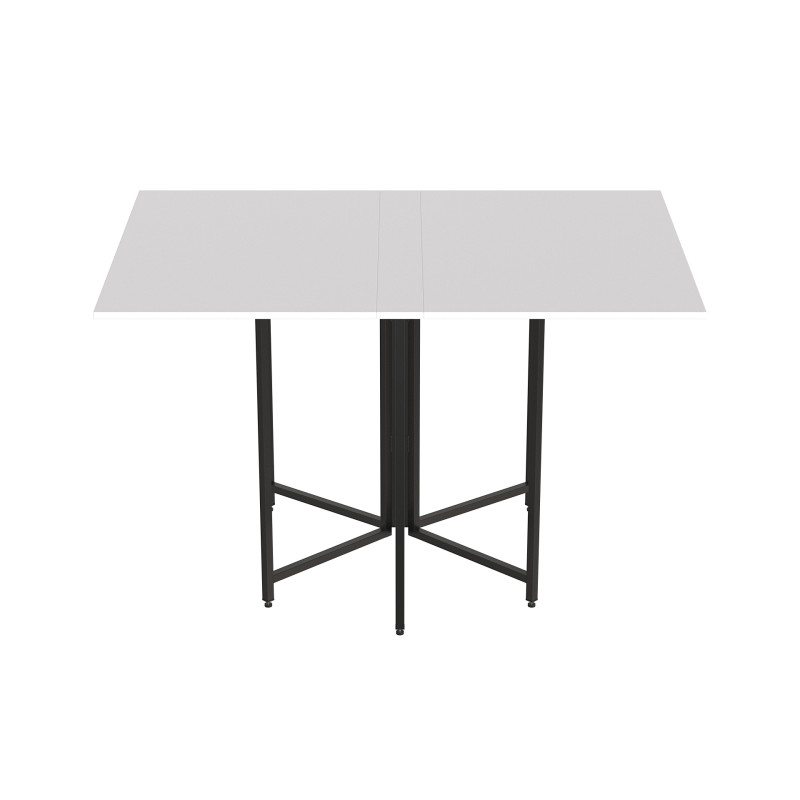 Розкладний стіл-трансформер книжка Моріс 3 Ferrum-decor 75x130x90 Чорний метал ДСП Білий 16 мм (FRD-107415)