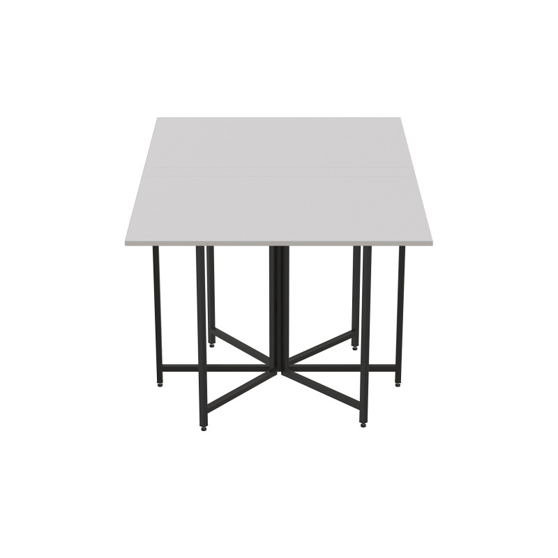 Розкладний стіл-трансформер книжка Моріс 3 Ferrum-decor 75x130x90 Чорний метал ДСП Білий 16 мм (FRD-107415)