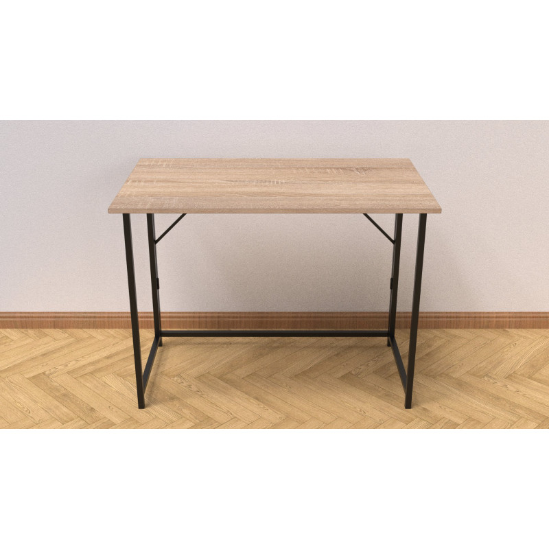 Стіл розкладний Морис 900 Ferrum-decor 750x900x500 Чорний метал ДСП Дуб Сонома 16 мм (FRD-107315)