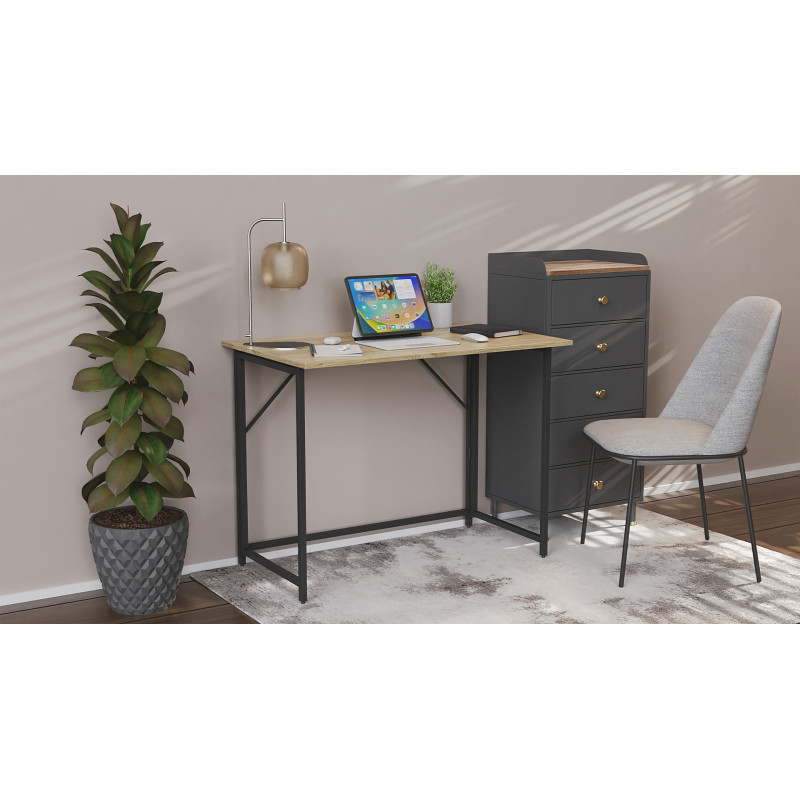 Стіл розкладний Морис 900 Ferrum-decor 750x900x500 Чорний метал ДСП Дуб Сонома 16 мм (FRD-107315)