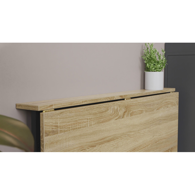 Стіл розкладний Морис 900 Ferrum-decor 750x900x500 Чорний метал ДСП Дуб Сонома 16 мм (FRD-107315)