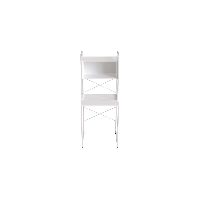 Стелаж-полиця Бафрум 403 Ferrum-decor для пральної машини 178x70,5x60,5 Чорний метал ДСП Білий 16 мм (FRD-107375)