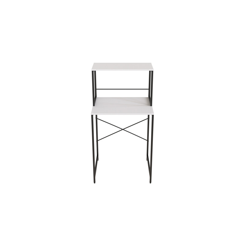 Стелаж-полиця Бафрум 402 Ferrum-decor для пральної машини 133,5x70,5x60,5 Чорний метал ДСП Білий 16 мм (FRD-107365)