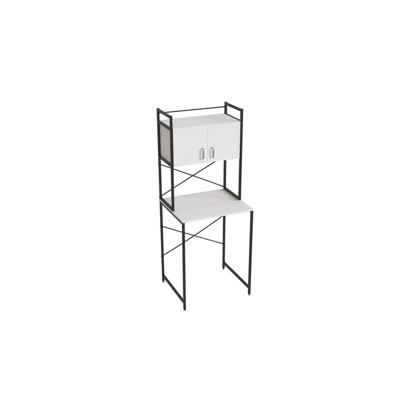 Стелаж-полиця Бафрум 404 Ferrum-decor для пральної машини 178x70,5x60,5 Чорний метал ДСП Білий 16 мм (FRD-107385)