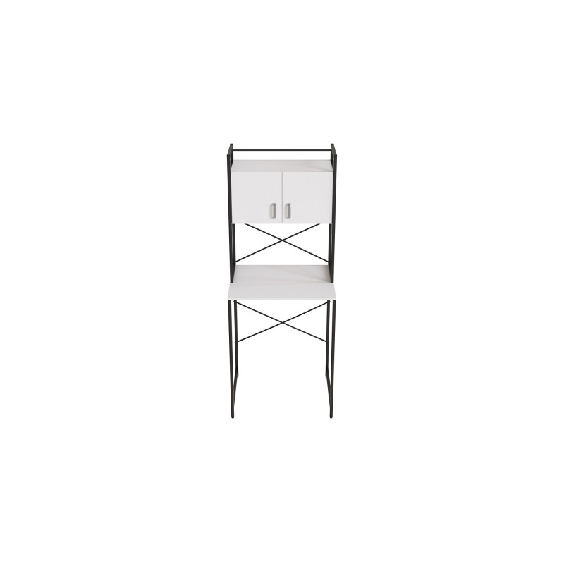 Стелаж-полиця Бафрум 404 Ferrum-decor для пральної машини 178x70,5x60,5 Чорний метал ДСП Білий 16 мм (FRD-107385)