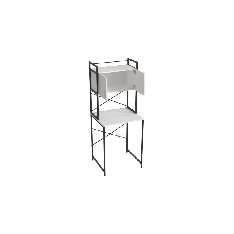 Стелаж-полиця Бафрум 404 Ferrum-decor для пральної машини 178x70,5x60,5 Чорний метал ДСП Білий 16 мм (FRD-107385)